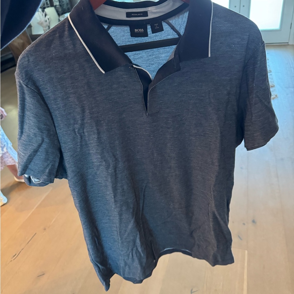 BOSS Men's Gray Polo Shirt